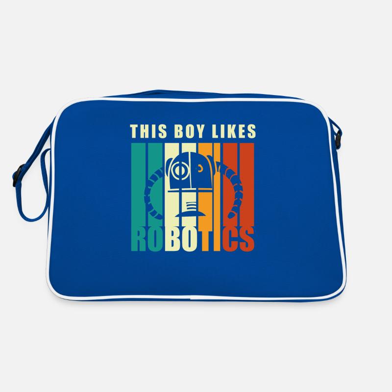 Junge mag Robotik Mechaniker Ingenieur Student Retro Tasche