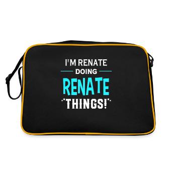 I Am Renate Doing Renate Things Geschenk Lustiges - Retro Tasche - Schwarz/Gold - Hinten