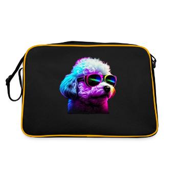 Bichon Frise Chiens Frites Bichon - Sac Retro - noir/or - Dos