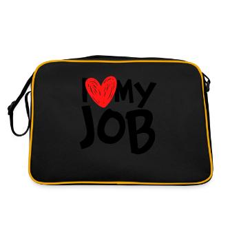Ich liebe meinen Job - Retro Tasche - Schwarz/Gold - Hinten