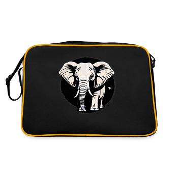 Little Elephant Cartoon Cute Love Adventure 7 - Retro Bag - black/gold - Back