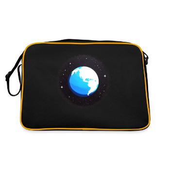 Cute Cartoon Depiction of Planet Earth 9 - Retro Bag - black/gold - Back