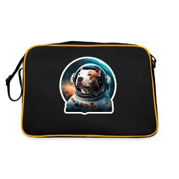 Pitbull dans l’espace, drôles de chiens, Spacedogo! - Sac Retro - noir/or - Dos