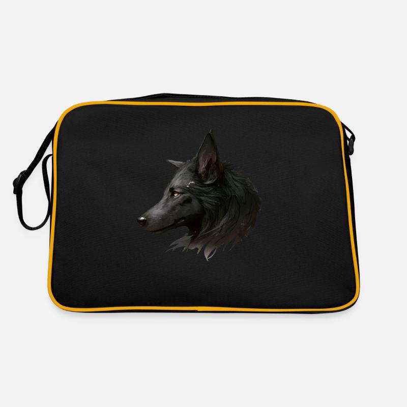 Der schwarze Wolf Retro Tasche