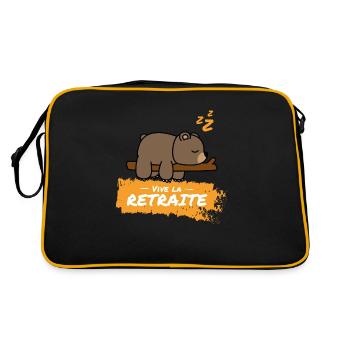 Vive la retraite ! Cadeau humour pour retraité - Sac Retro - noir/or - Dos