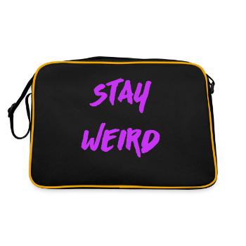 Stay Weird - Retro Tasche - Schwarz/Gold - Hinten