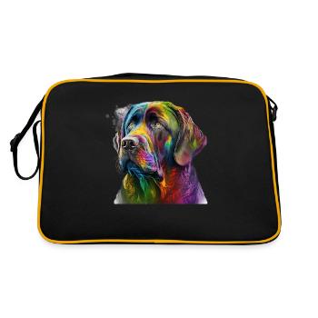 Chien coloré dans la conception d’art splash - pour tout le monde - Sac Retro - noir/or - Dos