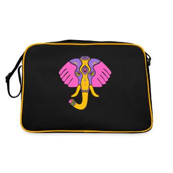 Symbole d’un éléphant indien, culture de l’Inde - Sac Retro - noir/or - Dos