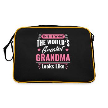 What World s Greatest Grandma Looks Like Mothers - Retro Tasche - Schwarz/Gold - Hinten