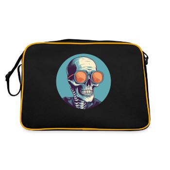Crâne avec lunettes de soleil, crâne, squelette - Sac Retro - noir/or - Dos