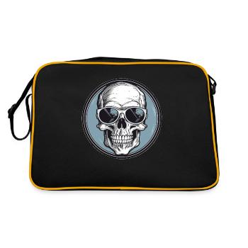 Crâne avec lunettes de soleil, crâne, squelette - Sac Retro - noir/or - Dos