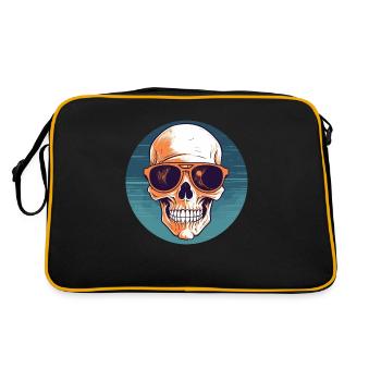 Crâne avec lunettes de soleil, crâne, squelette - Sac Retro - noir/or - Dos