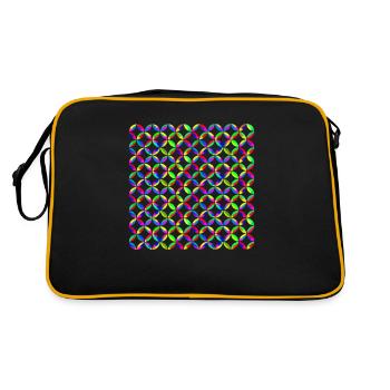 Muster - Retro Tasche - Schwarz/Gold - Hinten