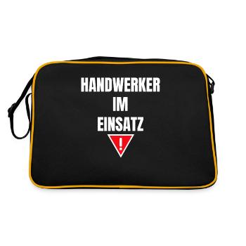 Handwerker Handyman Handwerk Werkzeug - Retro Tasche - Schwarz/Gold - Hinten