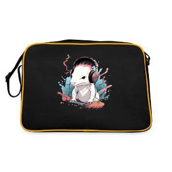 Axo the audiophile axolotl - Retro Bag - black/gold - Back