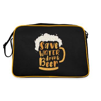 Save water Drink beer - Retro Bag - black/gold - Back