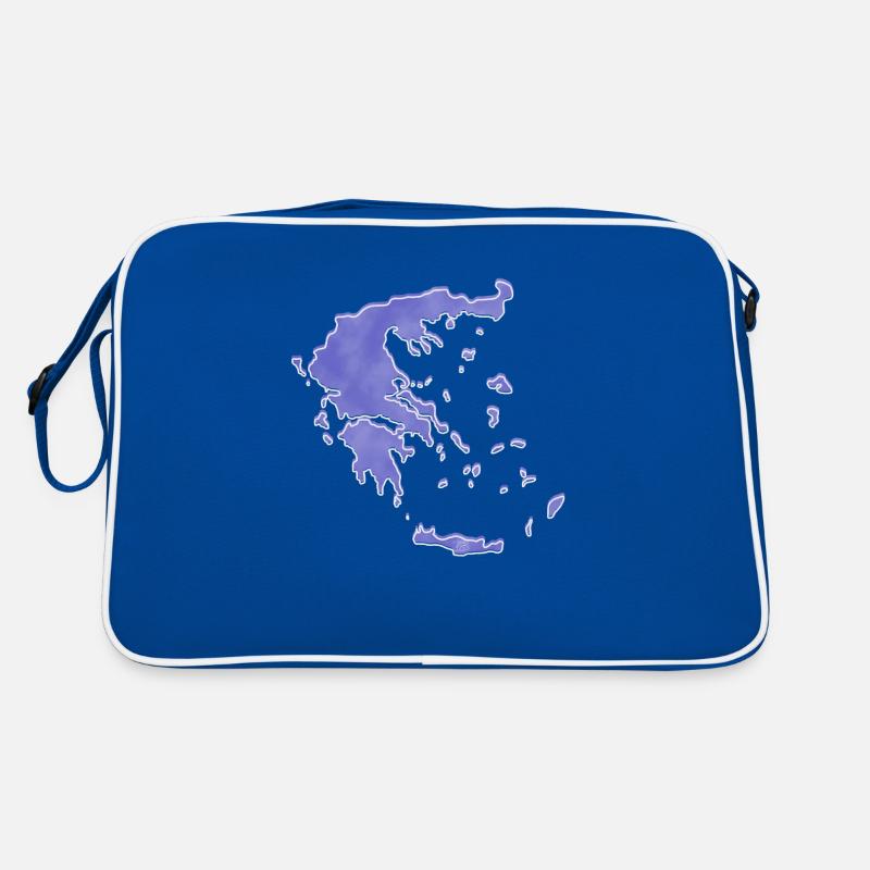 « Map », Boho Line Art Design, série « Grèce » Sac Retro