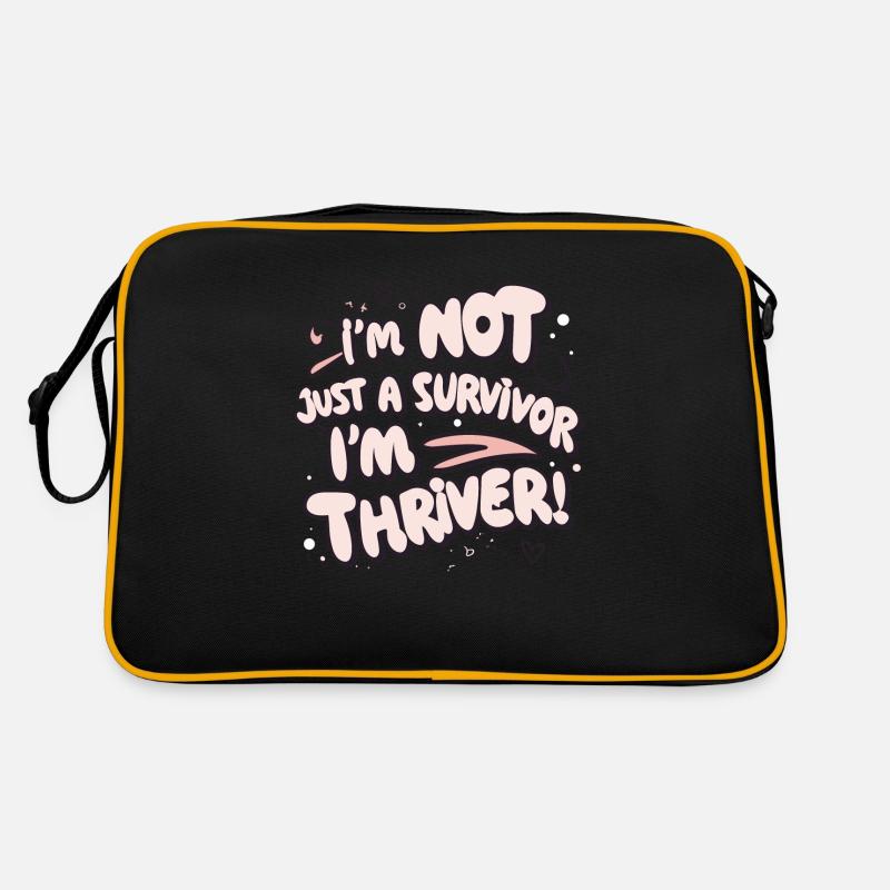 Ich bin nicht nur ein Überlebender, ich bin ein Thriver! - Retro Tasche - Schwarz/Gold