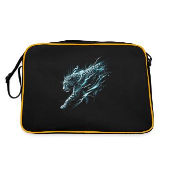 Leopard Lightning - Retro Tasche - Schwarz/Gold - Hinten