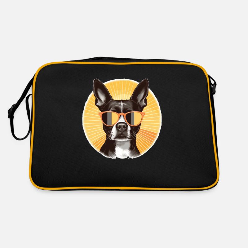 Terrier de Boston 2 - Sac Retro - noir/or
