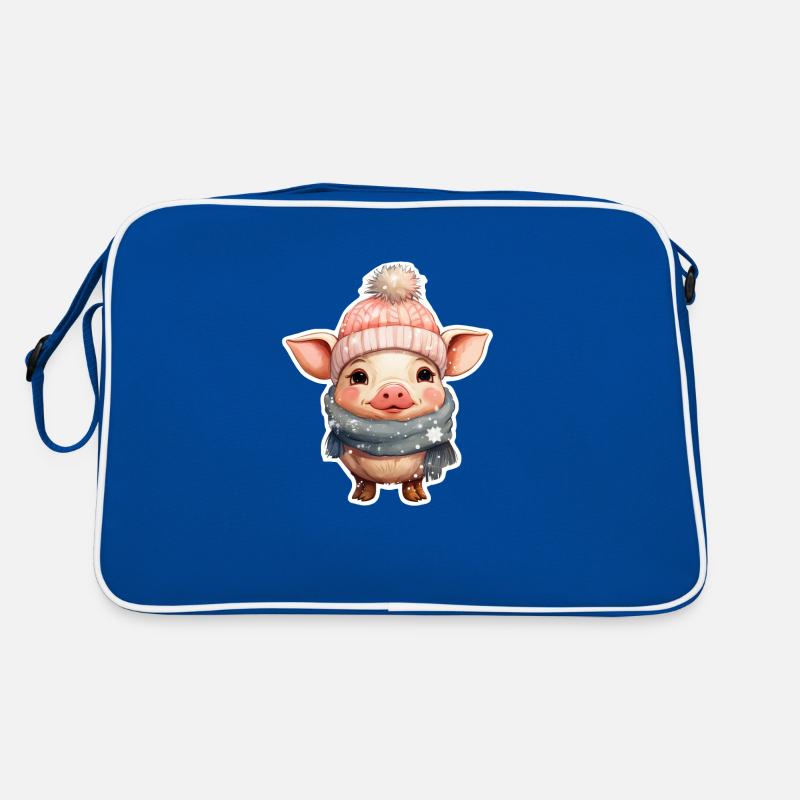Cochon d’hiver amical Sac Retro