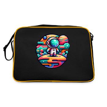Kleiner Astronaut - Retro Tasche - Schwarz/Gold - Hinten