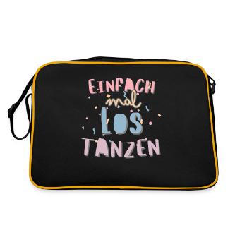 Einfach mal lostanzen Motivationsspruch zum Tanzen - Retro Tasche - Schwarz/Gold - Hinten