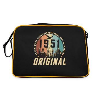 Vintage December 1951 73 Year Anniversary Gift - Retro Bag - black/gold - Back