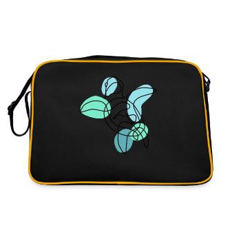 Turtle One Line Art Colorful - Retro Bag - black/gold - Back