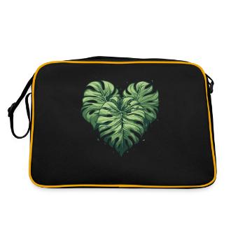 Monstera Heart Leaf Plants Variegata Love Plant - Retro Bag - black/gold - Back
