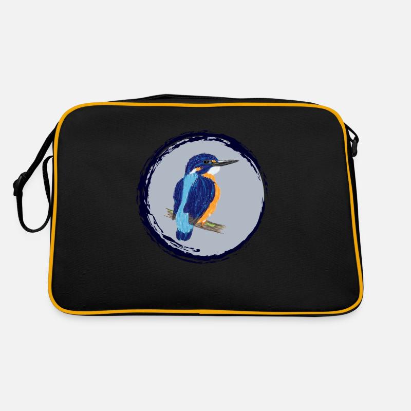 Nettes Design mit einem Eisvogel II Retro Tasche
