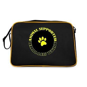 animal supporter - Retro Tasche - Schwarz/Gold - Hinten
