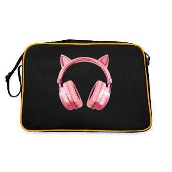 Casque de jeu avec oreilles de chat - Rose - Sac Retro - noir/or - Dos