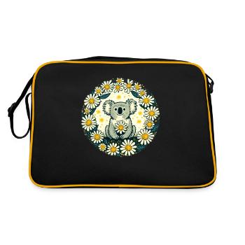 Koala Ours et Marguerites - Sac Retro - noir/or - Dos