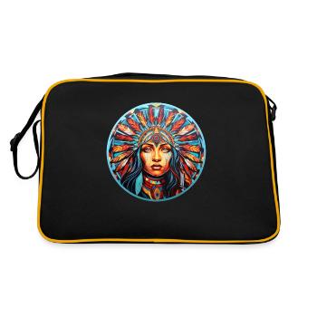 Native American Squaw - Retro Tasche - Schwarz/Gold - Hinten