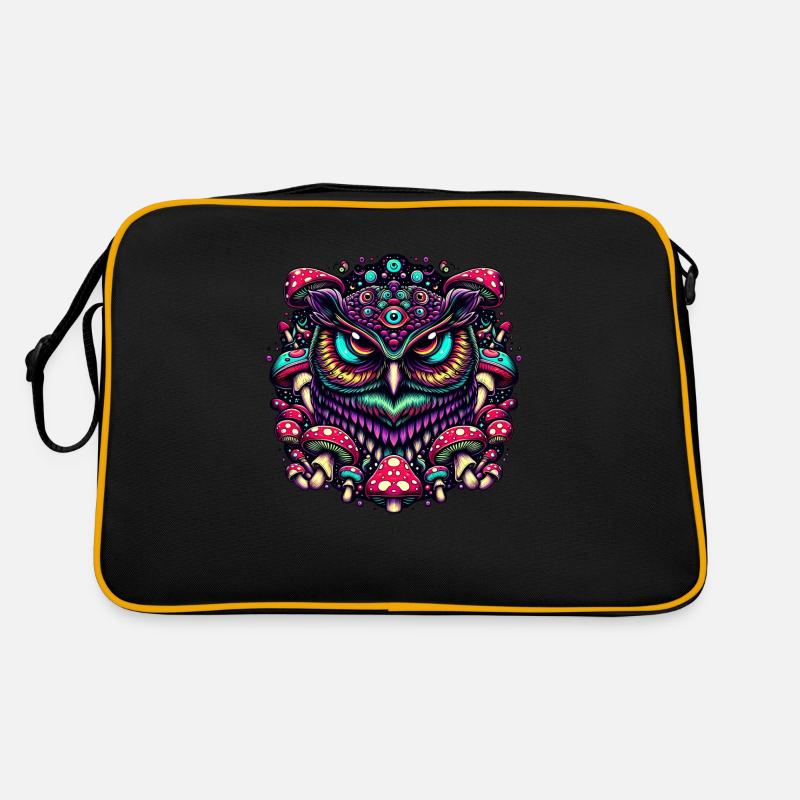 Psychedelische Eule Retro Tasche