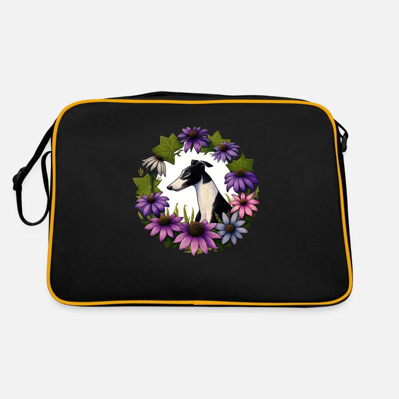 Windhund - Retro Tasche - Schwarz/Gold