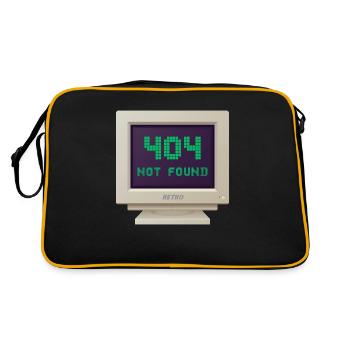 CRT Design - 404 Nicht gefunden - Retro Tasche - Schwarz/Gold - Hinten
