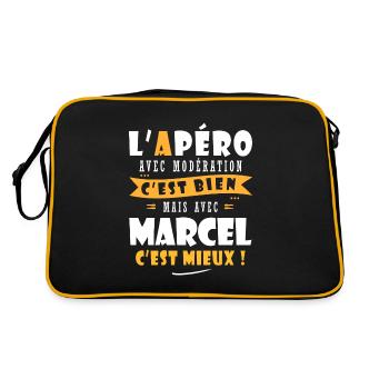 Marcel Apero T shirt Humour personnalisé marcel - Sac Retro - noir/or - Dos