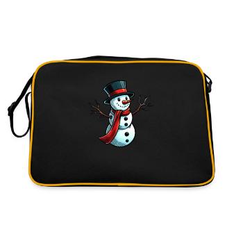 Schneemann - Retro Tasche - Schwarz/Gold - Hinten