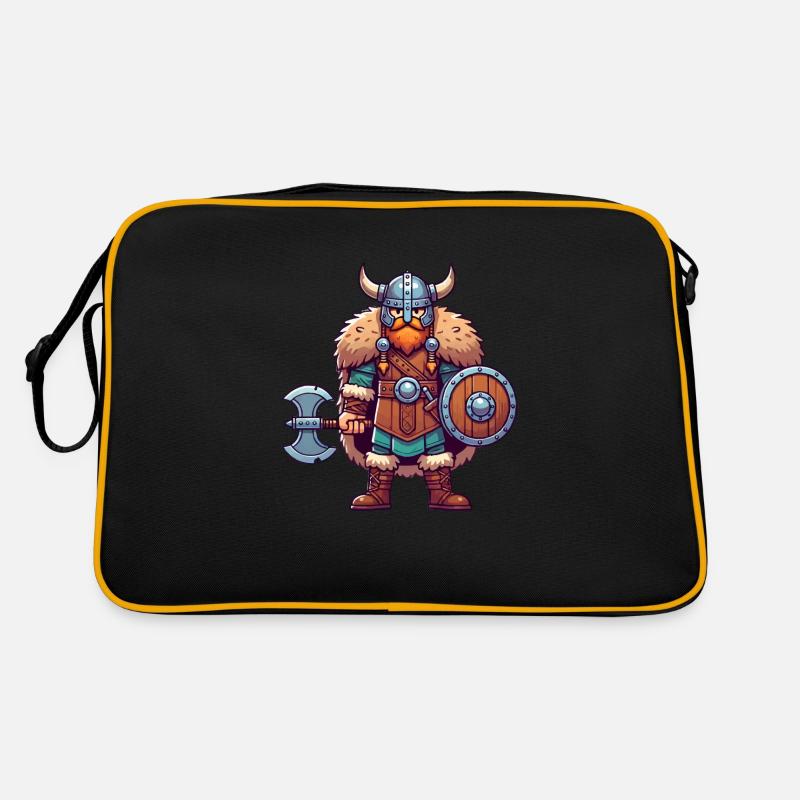 Wikinger Comic - Retro Tasche - Schwarz/Gold