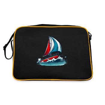 Segelboot - Retro Tasche - Schwarz/Gold - Hinten
