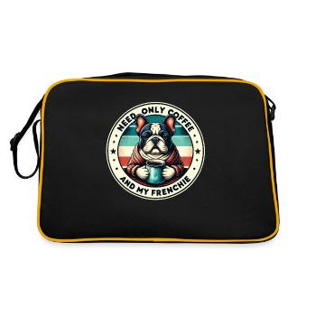 Just need coffee and my Frenchie - Retro Bag - black/gold - Back