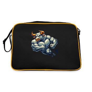 stier comic - Retro Tasche - Schwarz/Gold - Hinten