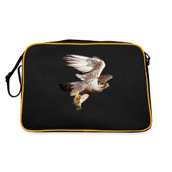 Heiliger Falke im Flug - Retro Tasche - Schwarz/Gold - Hinten