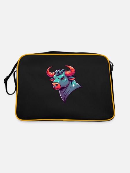 Taureau Dessin animé - Sac Retro - noir/or - Dos
