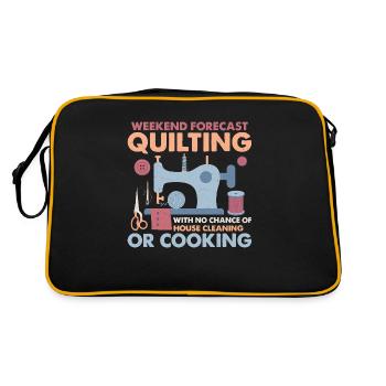 Weekend Forecast Quilting Sewing Quilter - Retro Tasche - Schwarz/Gold - Hinten
