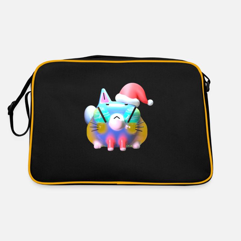 Miaui Christmas! - Retro Tasche - Schwarz/Gold