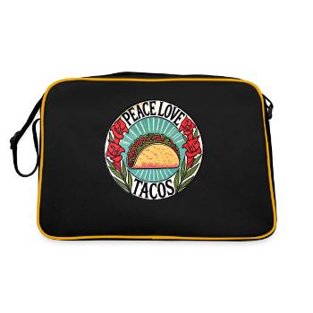 Peace Love Tacos - Sac Retro - noir/or - Dos