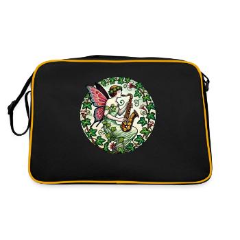 Saxophon Fee - Retro Tasche - Schwarz/Gold - Hinten